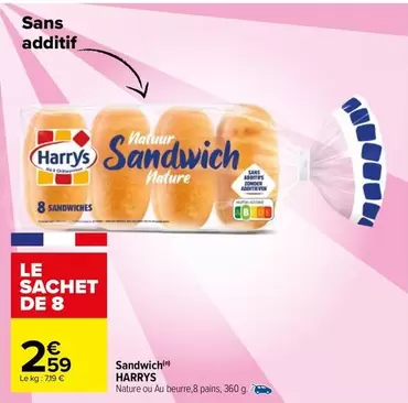 Harry's - Sandwich offre à 2,59€ sur Carrefour