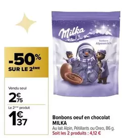 Milka - Bonbons Oeuf En Chocolat offre à 2,75€ sur Carrefour