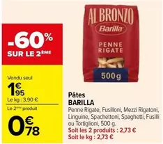 Barilla - Pâtes offre à 1,95€ sur Carrefour