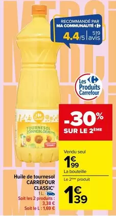 Carrefour - Huile De Tournesol Classic offre à 1,99€ sur Carrefour