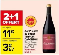 Côtes du Rhône - A.o.p. Côtes Du Rhône offre à 3,67€ sur Carrefour