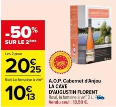 La Cave D'Augustin Florent - A.O.P. Cabernet D'Anjou offre à 13,5€ sur Carrefour