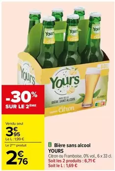 Yours - Bière Sans Alcool offre à 3,95€ sur Carrefour