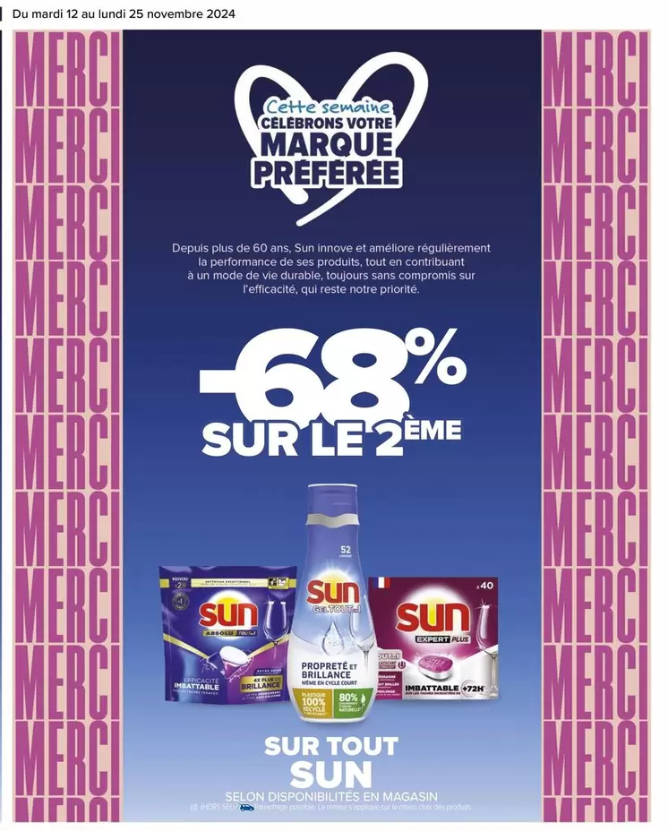 Sun - Sur Tout offre sur Carrefour