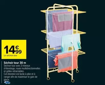 Séchoir Tour 30 M offre à 14,99€ sur Carrefour