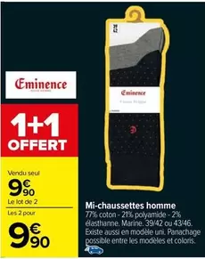 Eminence - Mi-chaussettes Homme offre à 9,9€ sur Carrefour