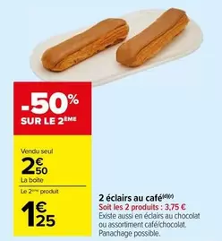 2 Éclairs Au Café offre à 2,5€ sur Carrefour Drive