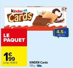 Kinder -  Cards offre à 1,99€ sur Carrefour Drive