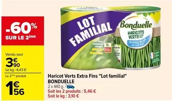 Bonduelle - Haricot Verts Extra Fins en Lot Familial : Promo pour des légumes savoureux et fins