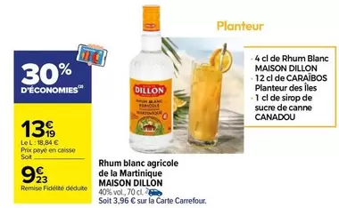 Dillon - Rhum Blanc Agricole de la Martinique : Un Élixir Authentique