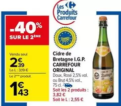 carrefour - cidre de bretagne i.g.p.