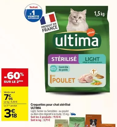 ultima - croquettes pour chat stérilisé