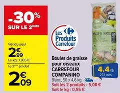 carrefour - boules de graisse pour oiseaux