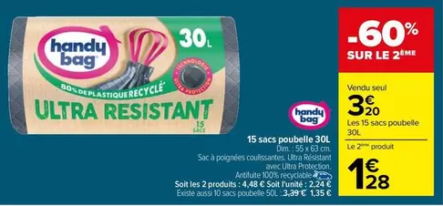 handy bag - 15 sacs poubelle 30