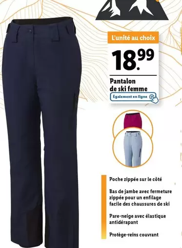 Pantalon De Ski Femme offre à 18,99€ sur Lidl