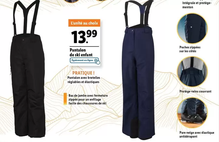 Pantalon De Ski Enfant offre à 13,99€ sur Lidl