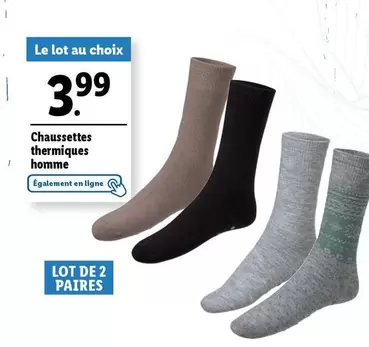 Chaussettes Thermiques Homme offre à 3,99€ sur Lidl