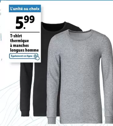 T-shirt Thermique À Manches Longues Homme offre à 5,99€ sur Lidl