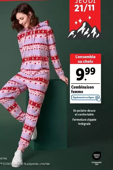 Combinaison Femme offre à 9,99€ sur Lidl