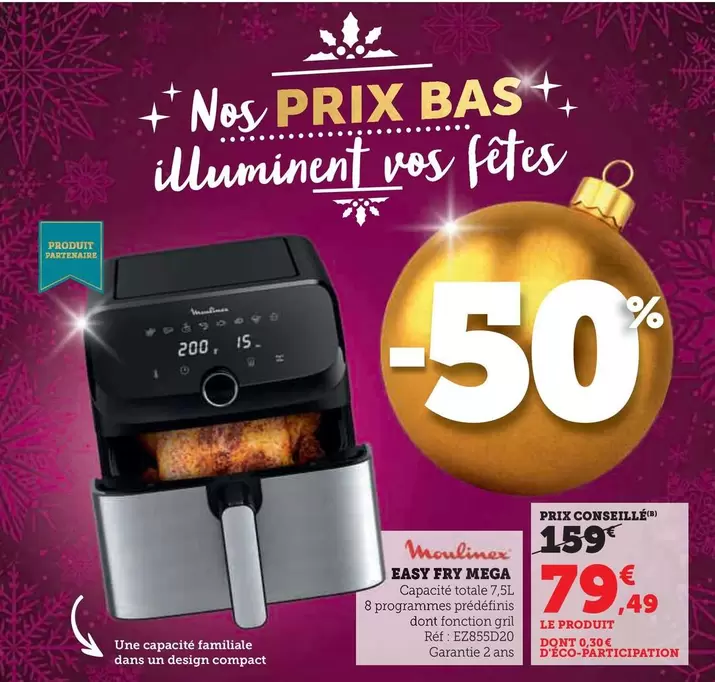 Moulinex - Easy Fry Mega offre à 79,49€ sur Hyper U