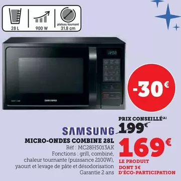 Samsung - Micro-Ondes Combine 28L offre à 169€ sur Hyper U