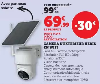 Nedis - Camera D'Exterieur En Wifi offre à 69,99€ sur Hyper U