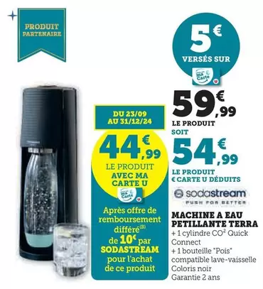 Sodastream - Machine A Eau Petillante Terra offre à 59,99€ sur Hyper U