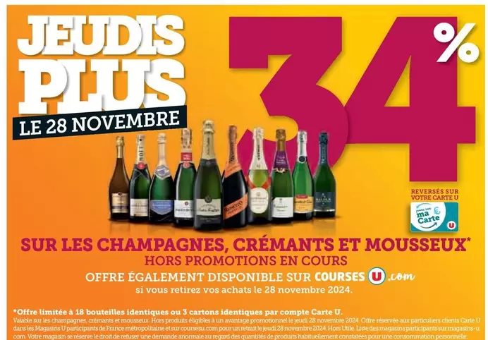 Sur Les Champagnes, Crémants Et Mousseux offre sur Hyper U