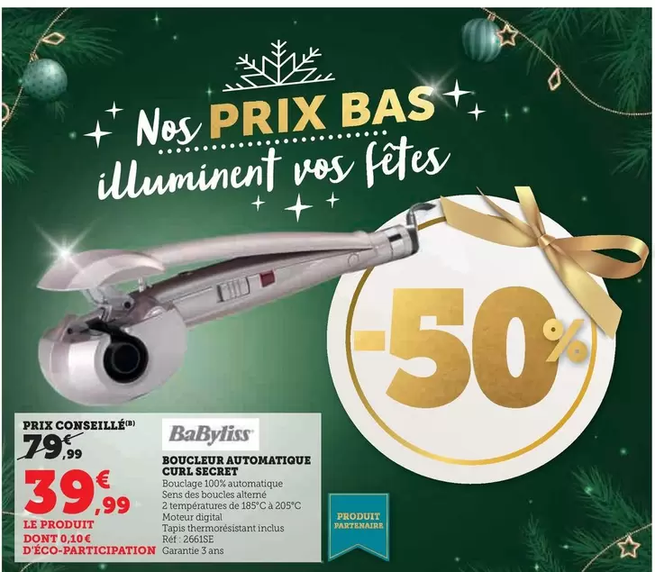 Babyliss - Boucleur Automatique Cuile Secret offre à 39,99€ sur Super U