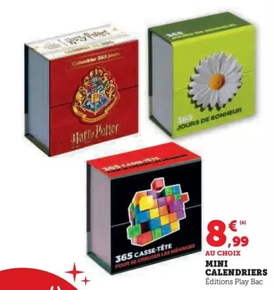 Play Bac - Mini Calendriers offre à 8,99€ sur Super U