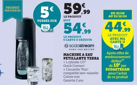 Sodastream - Machine A Eau Petillante Terra offre à 59,99€ sur Super U