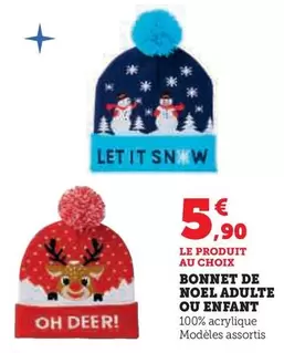 Bonnet De Noel Adulte Ou Enfant offre à 5,9€ sur Super U