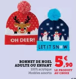 Bonnet De Noel Adulte Ou Enfant offre à 5,9€ sur Super U