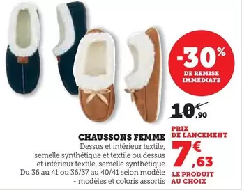 Chaussons Femme offre à 7,63€ sur Super U