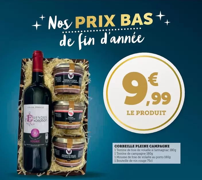 Corbeille Pleine Campagne offre à 9,99€ sur Super U