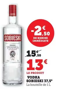 Sobieski - Vodka 37,5° offre à 13€ sur Super U