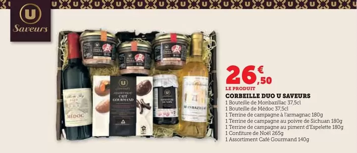 U - Corbeille Duo Saveurs offre à 26,5€ sur Super U