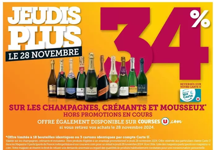 Sur Les Champagnes, Crémants Et Mousseux offre sur U Express