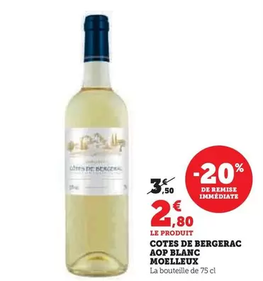 Terrasses D'Autan - Cotes De Bergerac AOP Blanc Moelleux offre à 2,8€ sur U Express