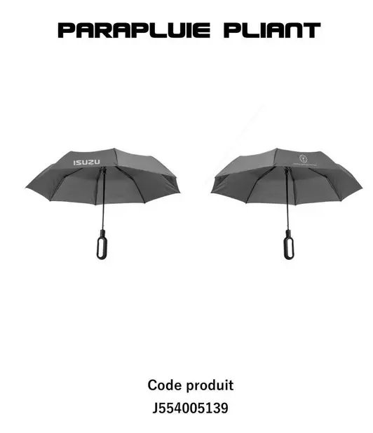 ISUZU - Parapluie Pliant Code Produit J554005139 offre sur ISUZU