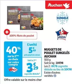 Auchan - Nuggets De Poulet Surgelés offre à 5,49€ sur Auchan Hypermarché