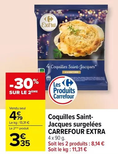 Carrefour - Coquilles Saint-Jacques Surgelées offre à 4,79€ sur Carrefour Contact