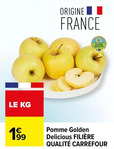 Carrefour - Pomme Golden Delicious Filière Qualité offre à 1,99€ sur Carrefour Contact