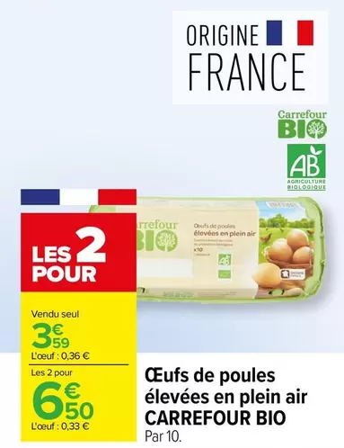 Carrefour - Œufs De Poules Élevées En Plein Air offre à 3,59€ sur Carrefour Contact