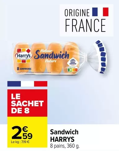 Harry's - Sandwich offre à 2,59€ sur Carrefour Contact