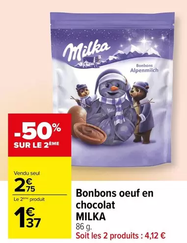 Milka - Bonbons Oeuf En Chocolat offre à 2,75€ sur Carrefour Contact