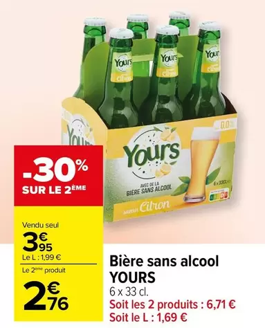 Yours - Bière Sans Alcool offre à 3,95€ sur Carrefour Contact