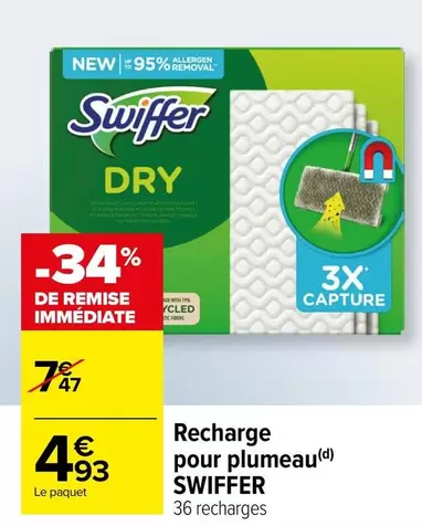 Swiffer - Recharge Pour Plumeau offre à 4,93€ sur Carrefour Contact