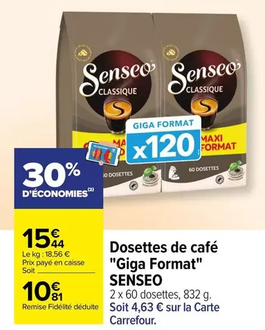 Senseo - Dosettes De Café "giga Format" offre à 10,81€ sur Carrefour City