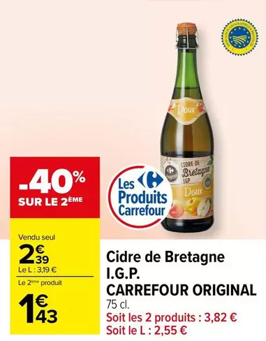 carrefour - cidre de bretagne i.g.p. original